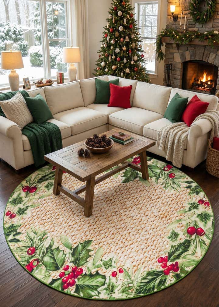 10' x 10' Easy-Clean Jill Zarin Caribbean Indoor / Outdoor Round Rug