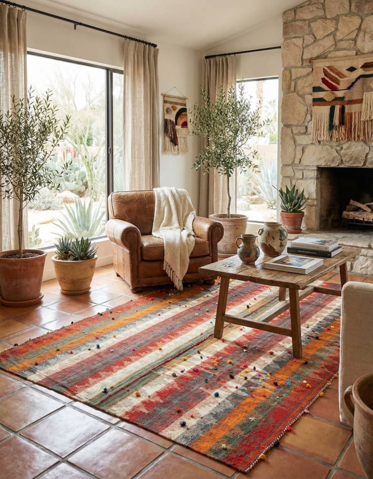 Detail image of 4' 6 x 7' 2 Jajim Rug