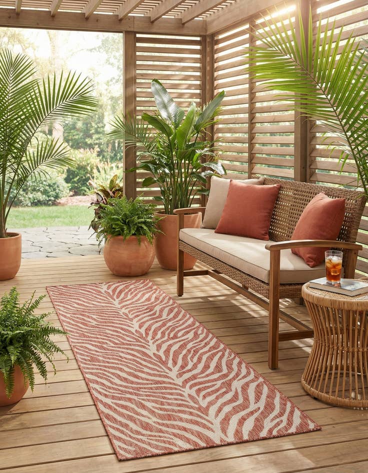 Detail image of  2' 7 x 10'  Washable Safari Indoor / Outdoor Runner Rug