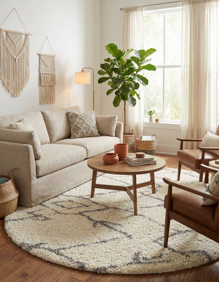 Detail image of 10' x 10' Infinity Shag Round Rug