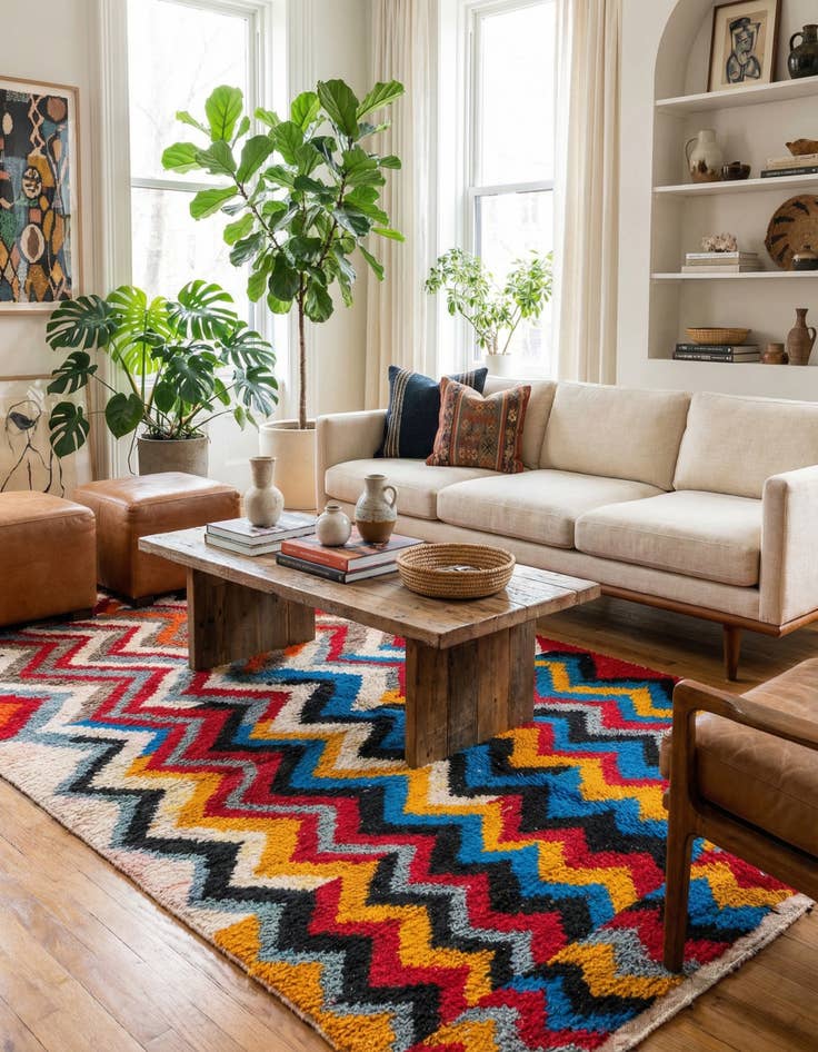 Detail image of 5' 5 x 7' 7  Hand Knotted Moroccan Wool Rug