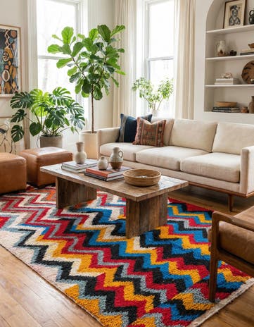 5' 5 x 7' 7 Hand Knotted Moroccan Wool Rug