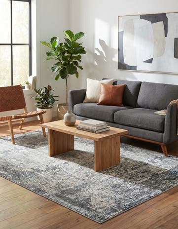 Gray New Vintage Rug