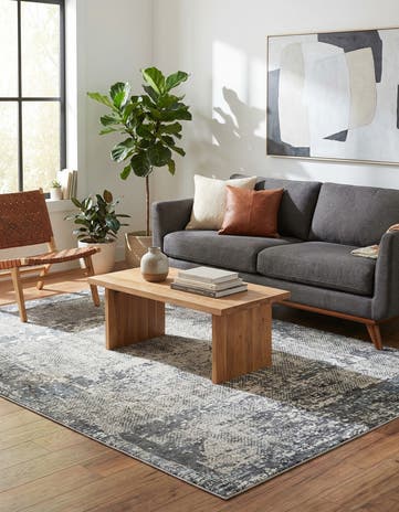 Gray New Vintage Rug