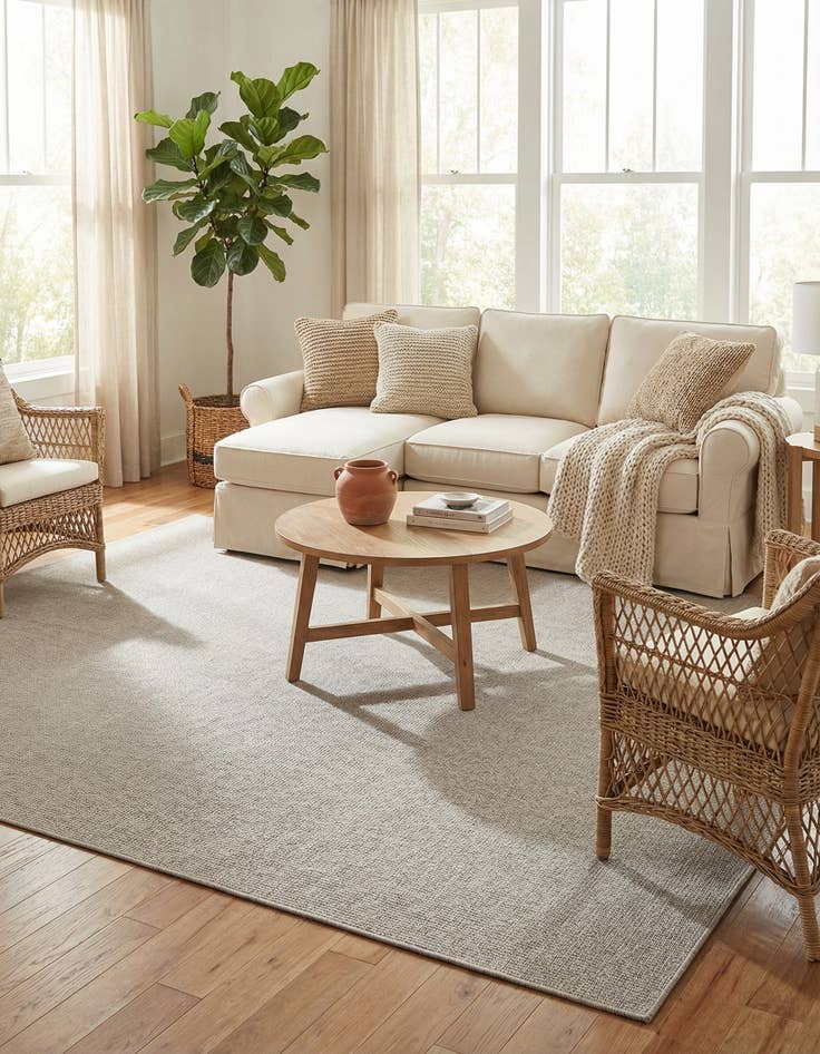 Detail image of 10' x 10'  Washable Solid Indoor / Outdoor Square Rug