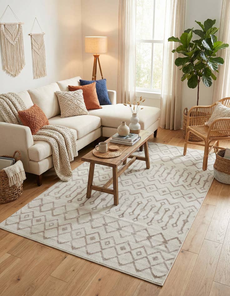 Detail image of 5' 3 x 8' Bohemian Trellis Rug