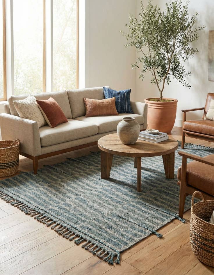 Detail image of 5' 2 x 7'  Hand Knotted Moroccan Wool Rug