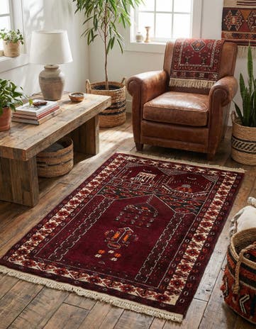 2' 8 x 4' 3 Hand Knotted Afghan Ersari Wool Rug