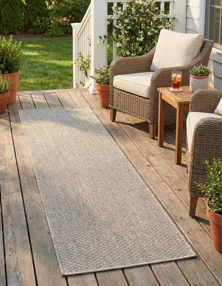 Detail image of  2' x 8'  Washable Solid Indoor / Outdoor Runner Rug