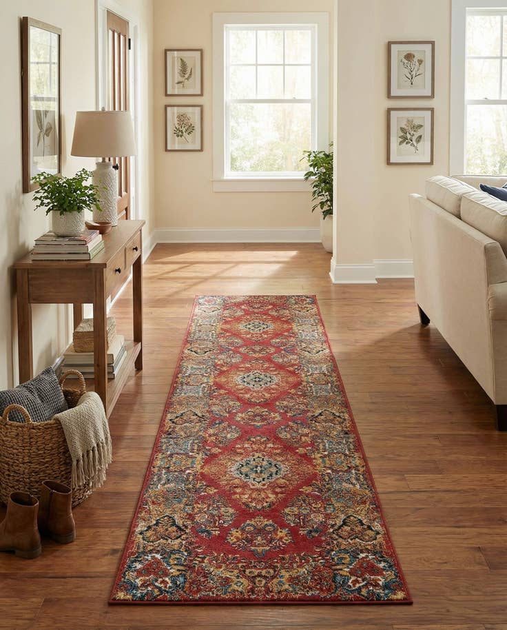 Detail image of 2' 7 x 12' Easy-Clean Traditional Indoor / Outdoor Runner Rug