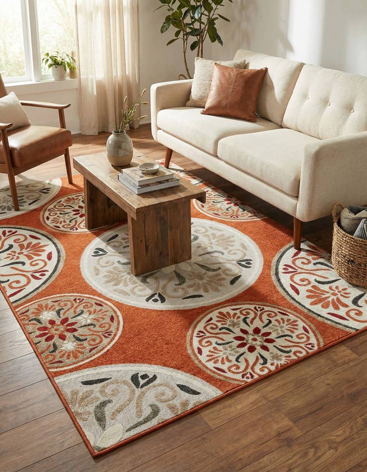 Detail image of 6' x 9' Easy-Clean Modern Indoor / Outdoor Rug