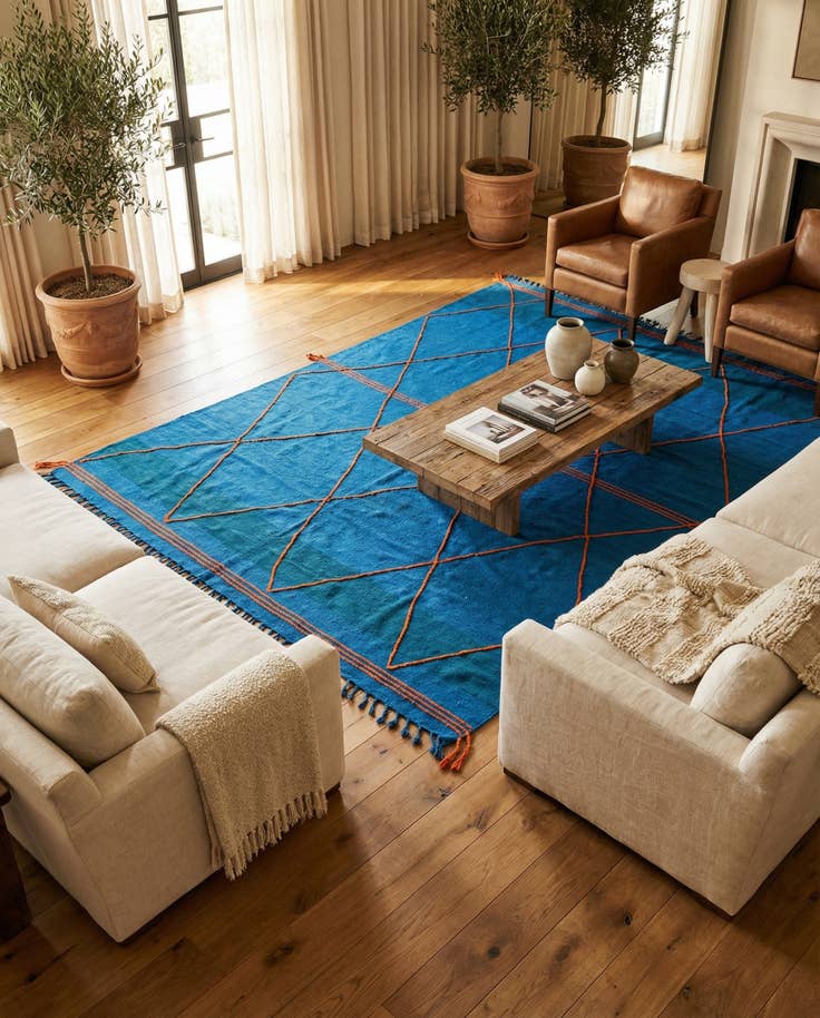 Detail image of 6' 4 x 9' 9 Hand Knotted Moroccan Wool Rug