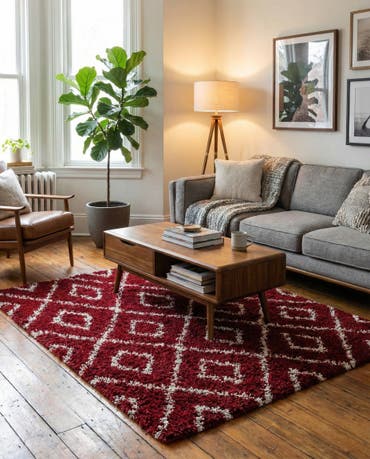  7' 10 x 7' 10 Lattice Shag Square Rug