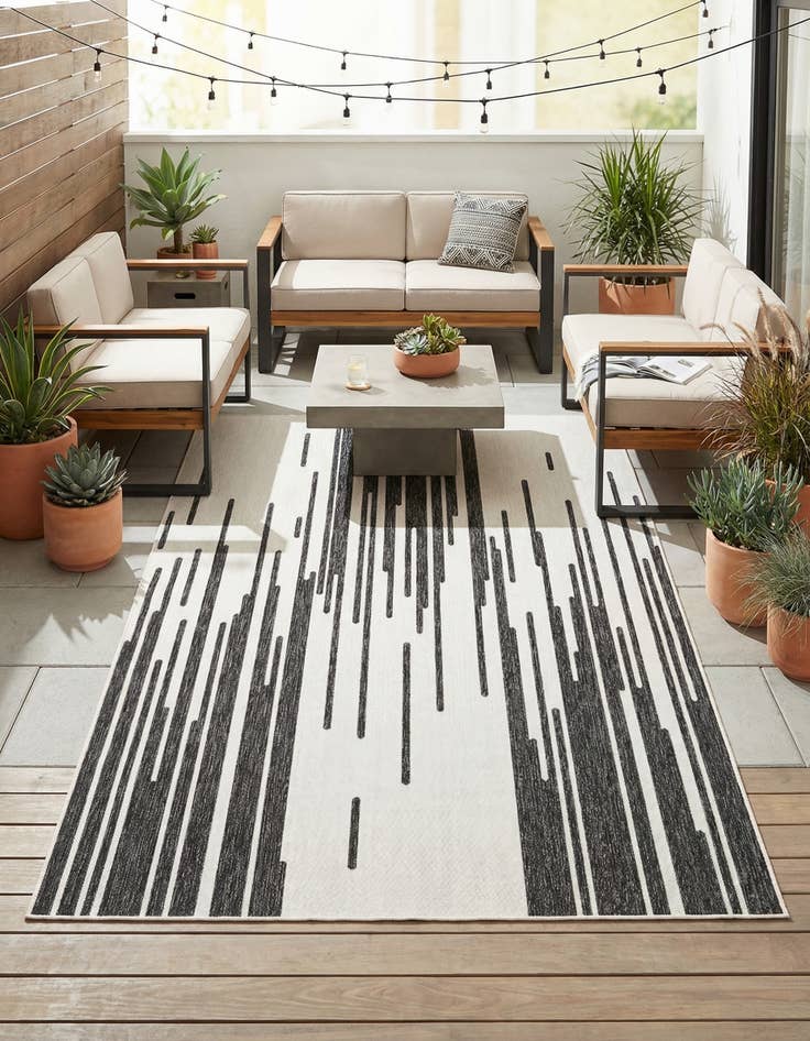 Detail image of 6' x 9' Easy-Clean Modern Indoor / Outdoor Rug