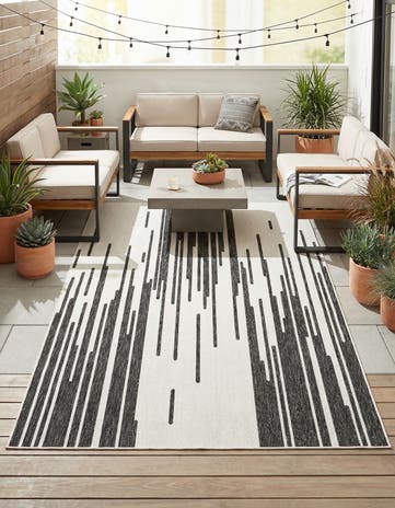 6' x 9' Easy-Clean Modern Indoor / Outdoor Rug