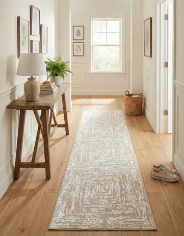 White Bone Hermitage Runner Rug