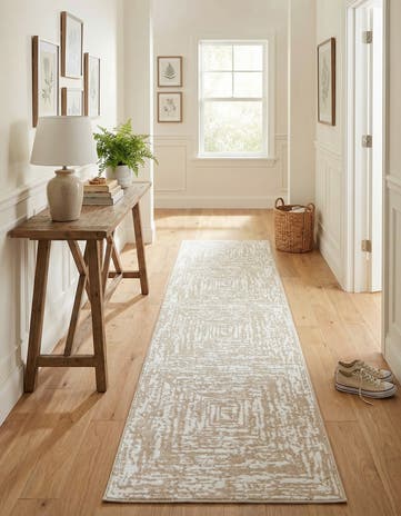 White Bone Hermitage Runner Rug