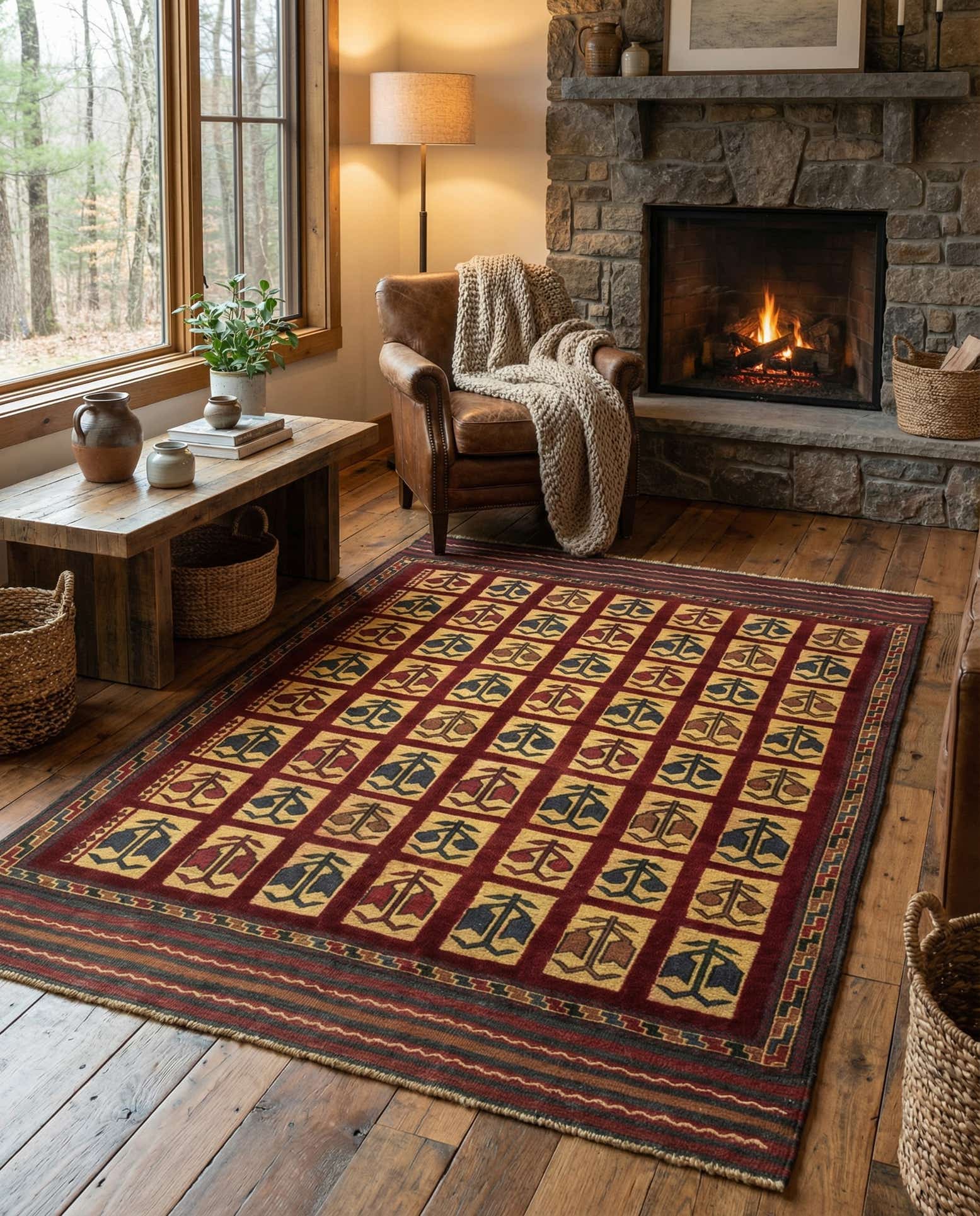 4' x 5' 10 Hand Knotted Sumak Wool Rug