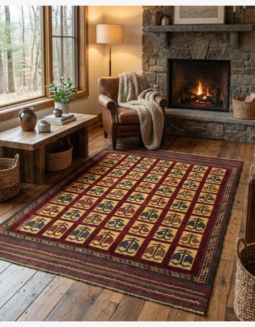 4' x 5' 10 Hand Knotted Sumak Wool Rug