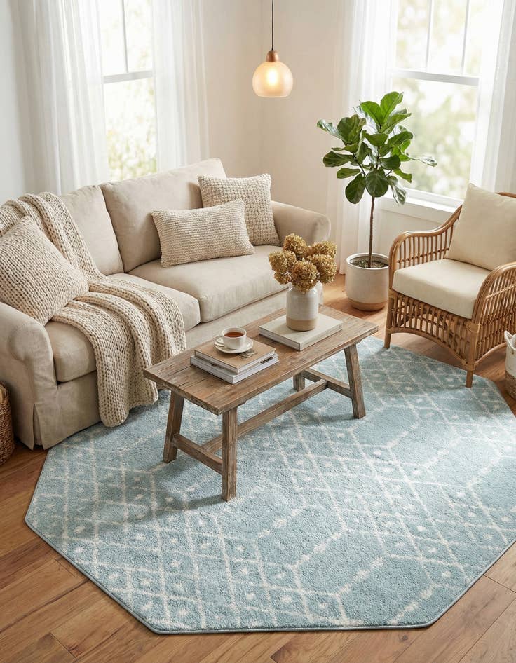 Detail image of 7' 10 x 7' 10 Paxon Trellis Octagon Rug