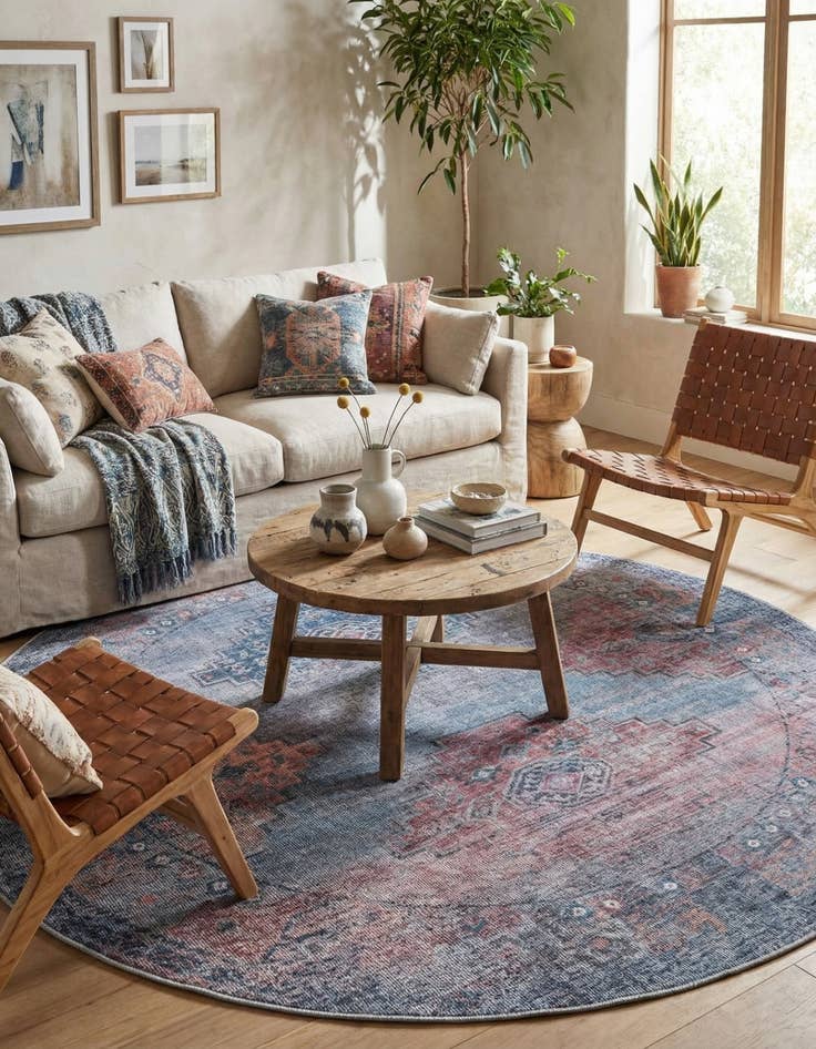 Detail image of 7' 10 x 7' 10  Washable Sisu Round Rug