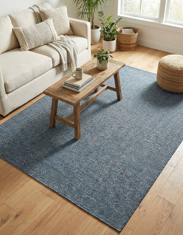 Detail image of 5' 3 x 5' 3  Washable Solid Indoor / Outdoor Square Rug