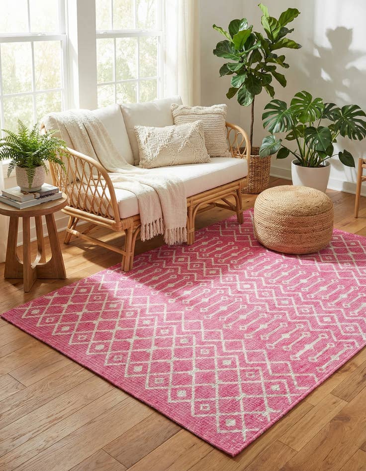Detail image of 4' x 6'  Washable Trellis Indoor / Outdoor Rug