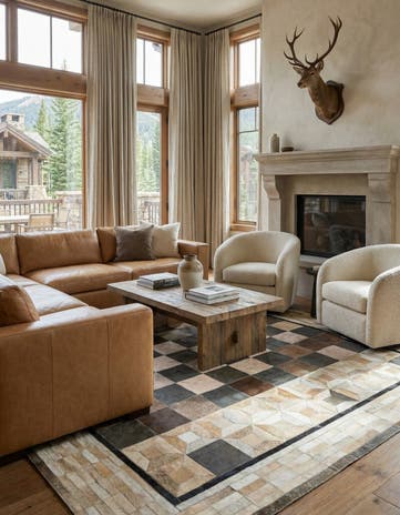 5' x 8' Cowhide Leather Rug