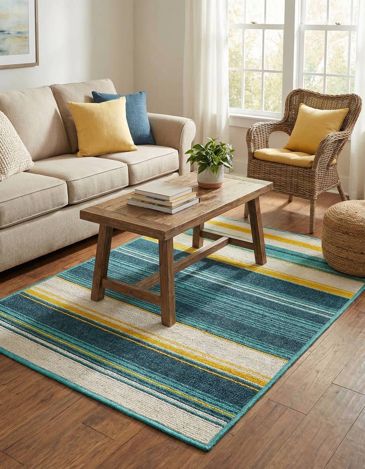 Detail image of  2' x 3'  Washable Border Indoor / Outdoor Rug