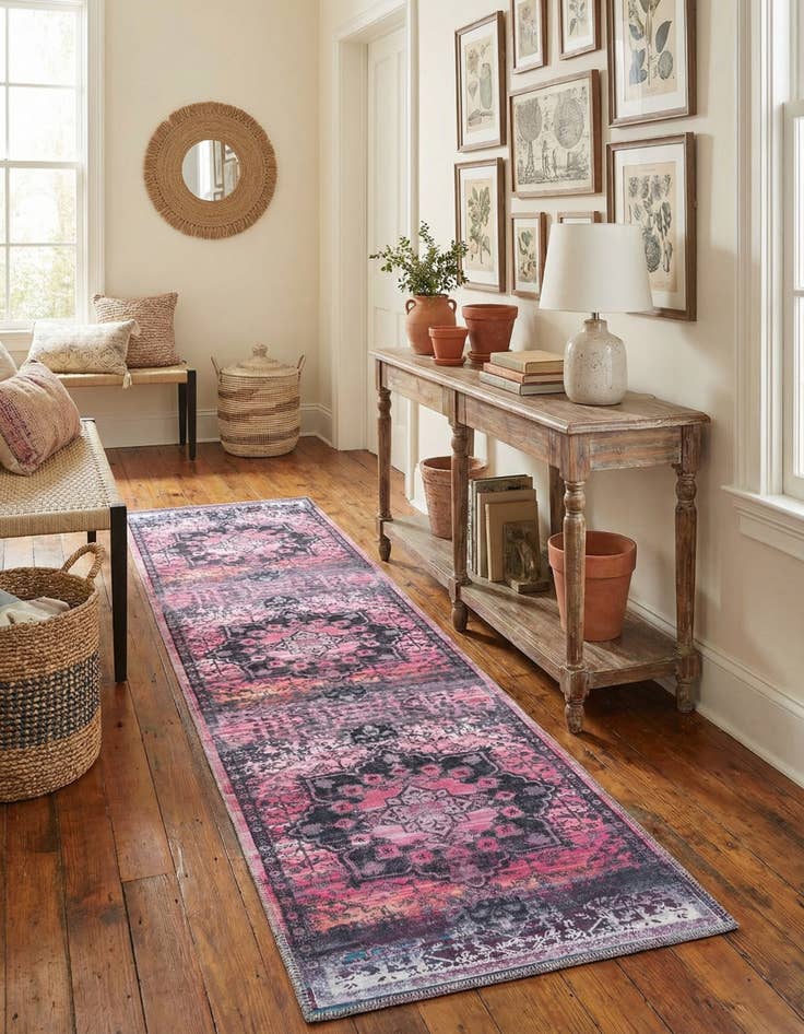 Detail image of  2' x 8'  Washable Francesca Runner Rug