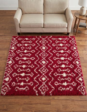 5' 3 x 5' 3 Moroccan Trellis Shag Square Rug