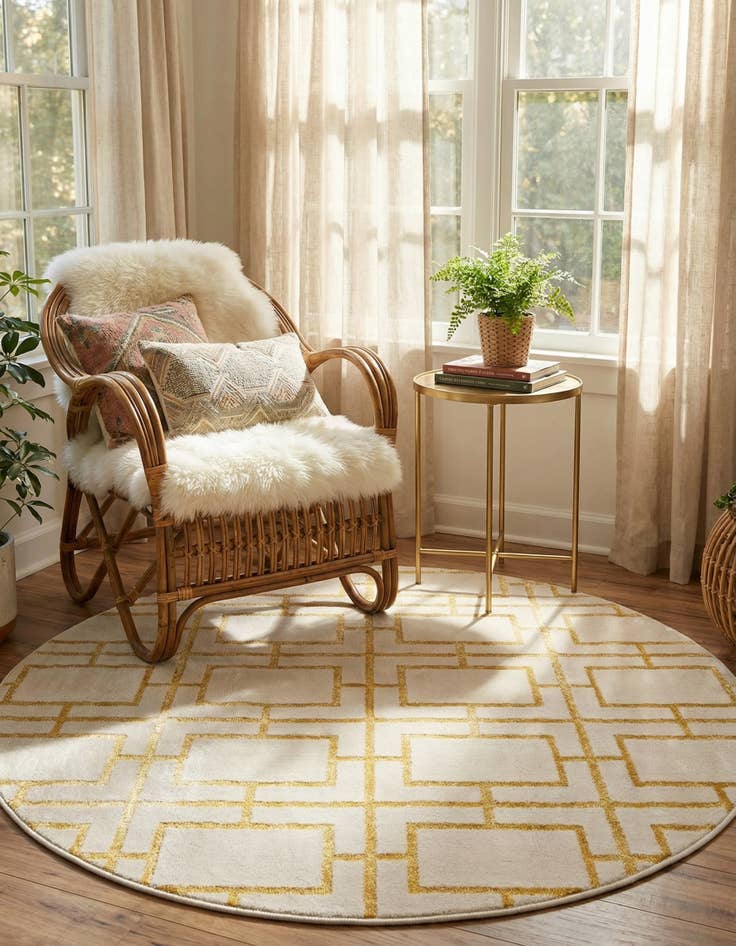 Detail image of  3' x 3'  Marilyn Monroe™ Glam Deco Round Rug