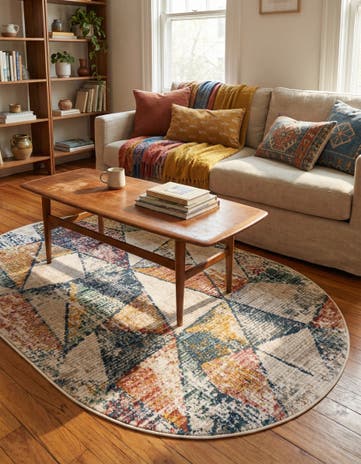 4' x 6' 3 Gemstone Oval Rug