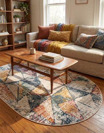 4' x 6' 3 Gemstone Oval Rug