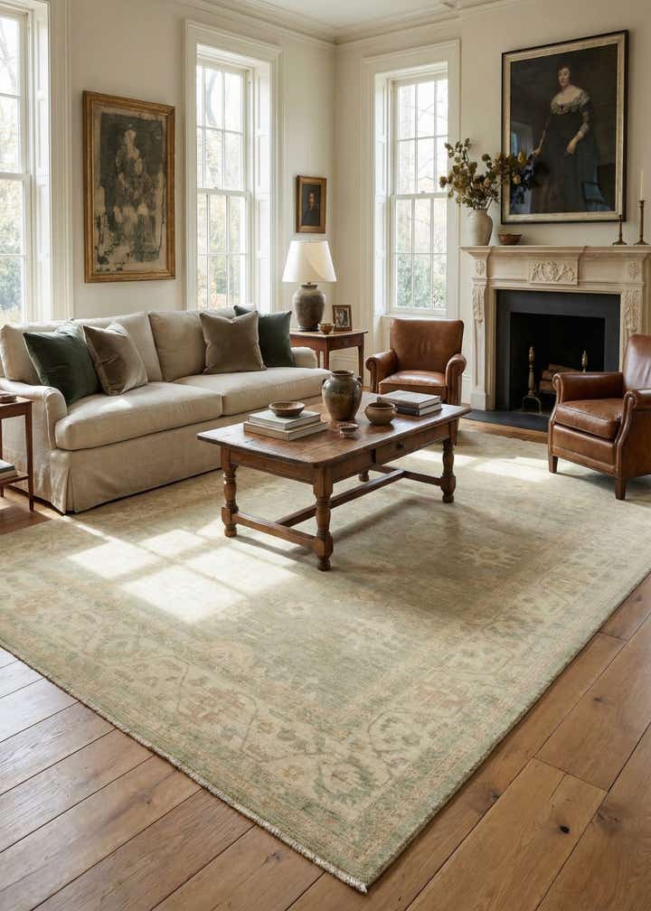 9' x 12' 3 Hand Knotted Peshawar Ziegler Rug