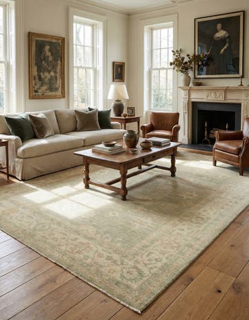 9' x 12' 3 Hand Knotted Peshawar Ziegler Rug