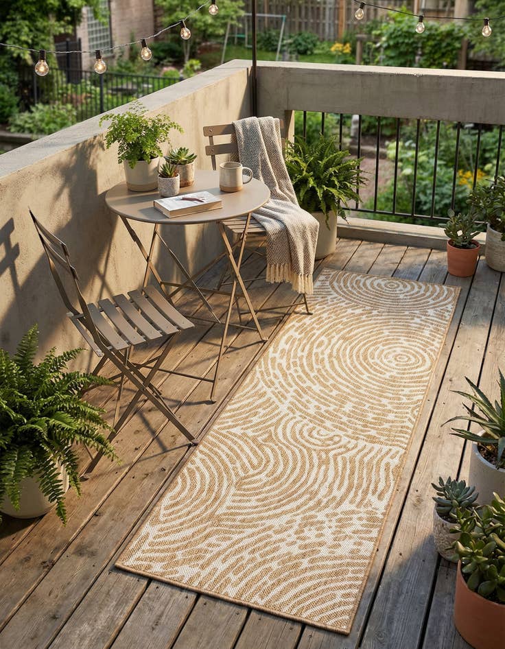 Detail image of  2' x 6'  Washable Modern Indoor / Outdoor Runner Rug