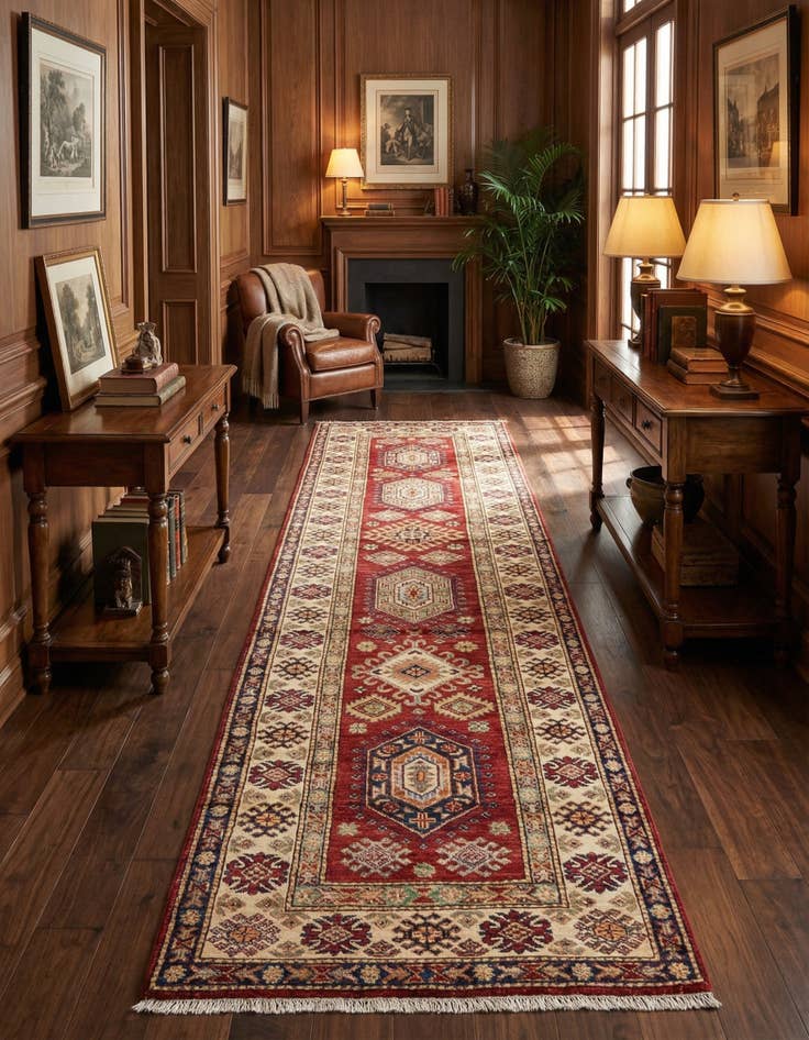 Detail image of 2' 8 x 10' 9 Kazak Wool Runner Rug