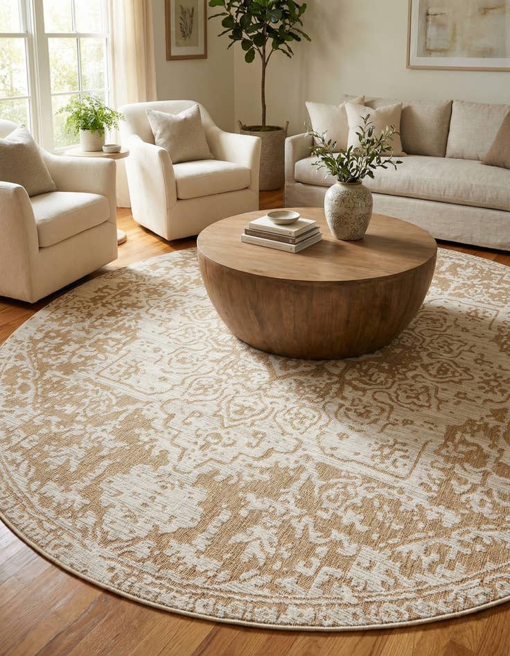 Detail image of 10' 8 x 10' 8 Easy-Clean Jill Zarin Dubai Indoor / Outdoor Round Rug