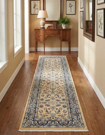 Beige Nain Design Runner Rug