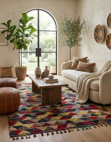 6' 1 x 9' 8 Hand Knotted Moroccan Wool Rug
