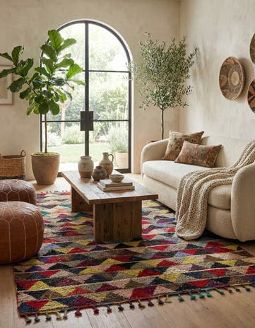 6' 1 x 9' 8 Hand Knotted Moroccan Wool Rug