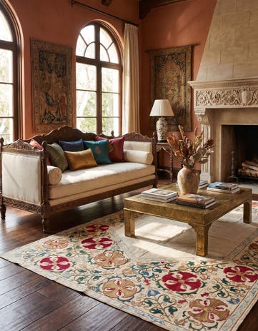 5' 3 x 7' 7 Suzani Rug