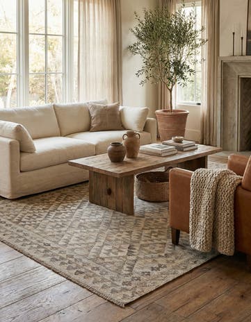 5' x 6' 7 Hand Woven Kilim Maymana Wool Rug