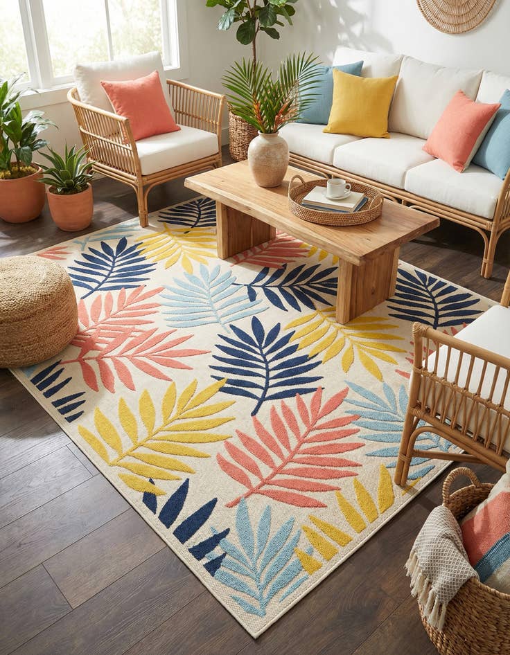 Detail image of 9' x 12'  Washable Belize Indoor / Outdoor Rug