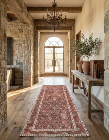 3' 10 x 9' 7 Hand Knotted Ultra Vintage Persian Wool Runner Rug