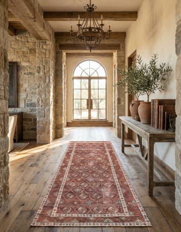 3' 10 x 9' 7 Hand Knotted Ultra Vintage Persian Wool Runner Rug