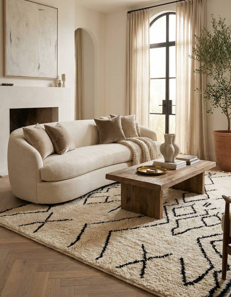 Detail image of 4' 10 x 7' 9  Hand Knotted Moroccan Wool Rug