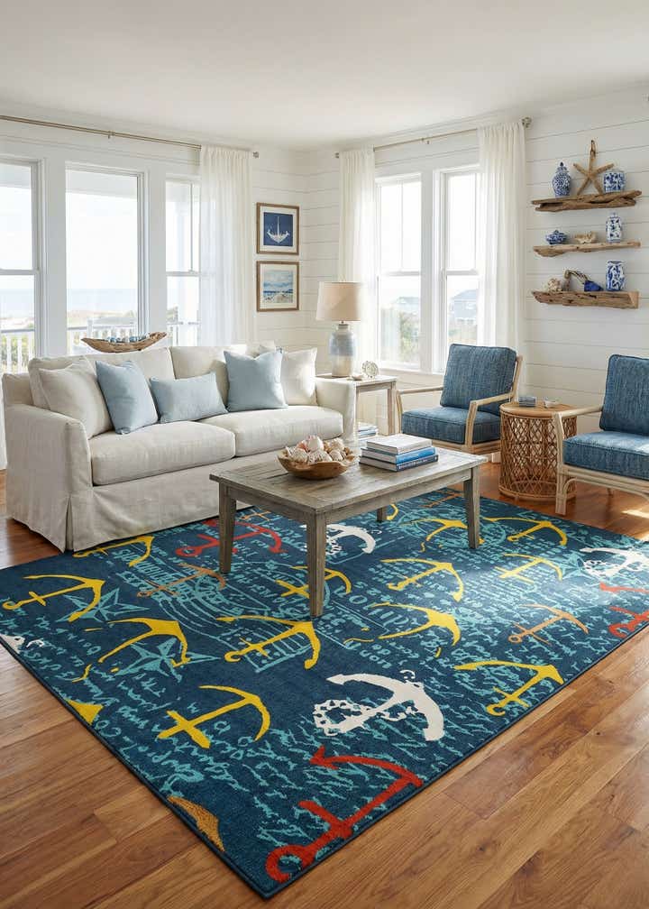 10' x 14' Easy-Clean Coastal Indoor / Outdoor Rug