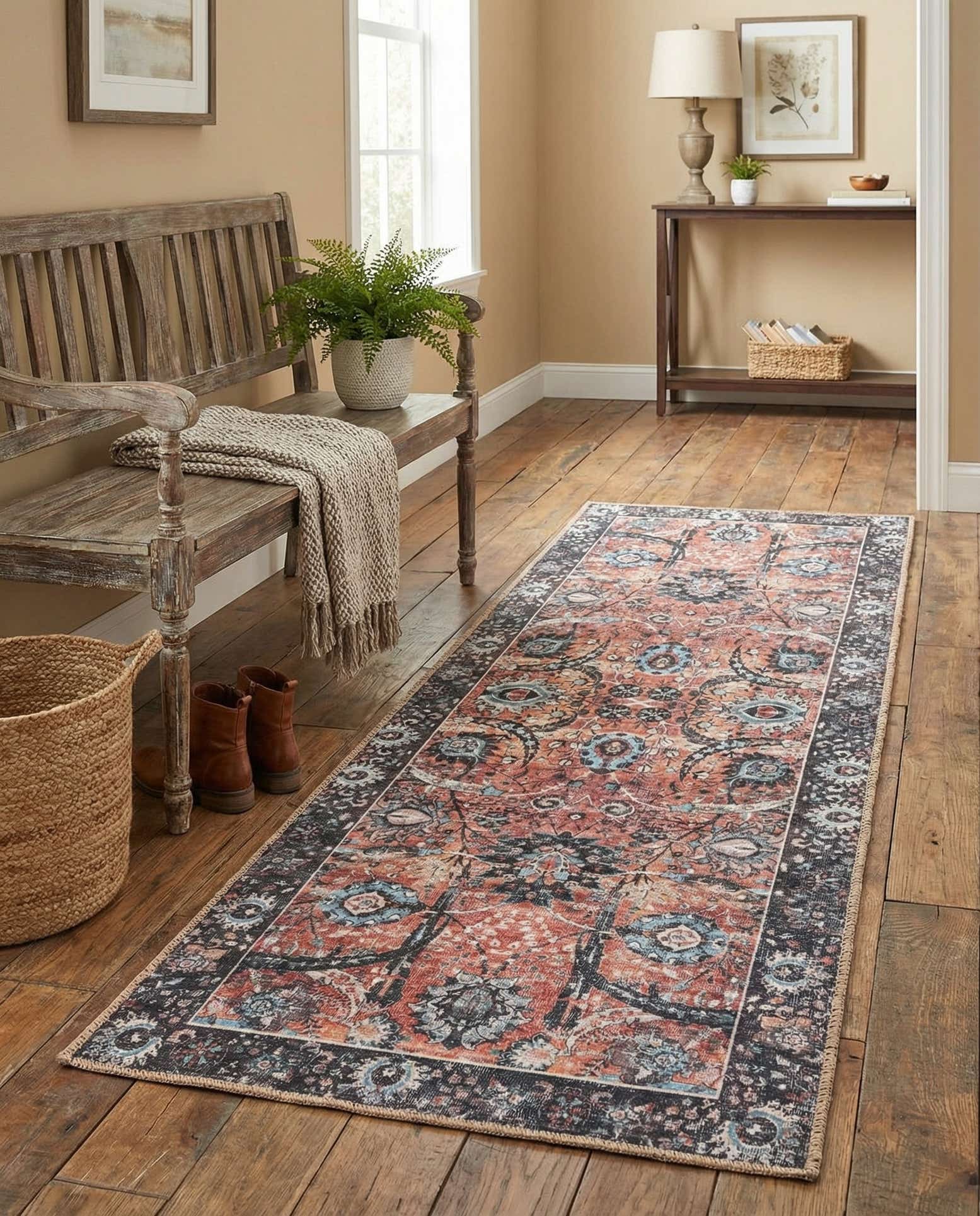 2' x 6' 1 Washable Timeless Runner Rug